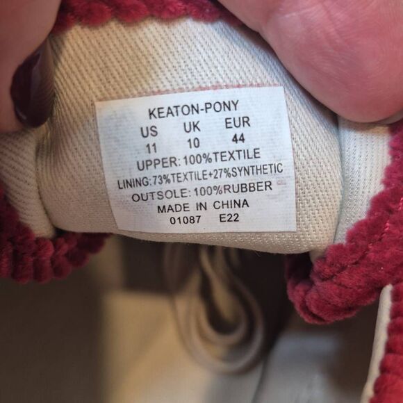 Ralph Lauren Polo Keaton Pony Red Corduroy Sneakers Size 11 - Picture 6 of 7